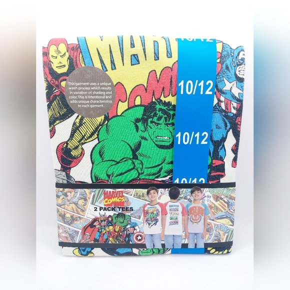 Marvel Comics 2 pack Graphic Tees Size Boys L 10-12 - Picture 1 of 4